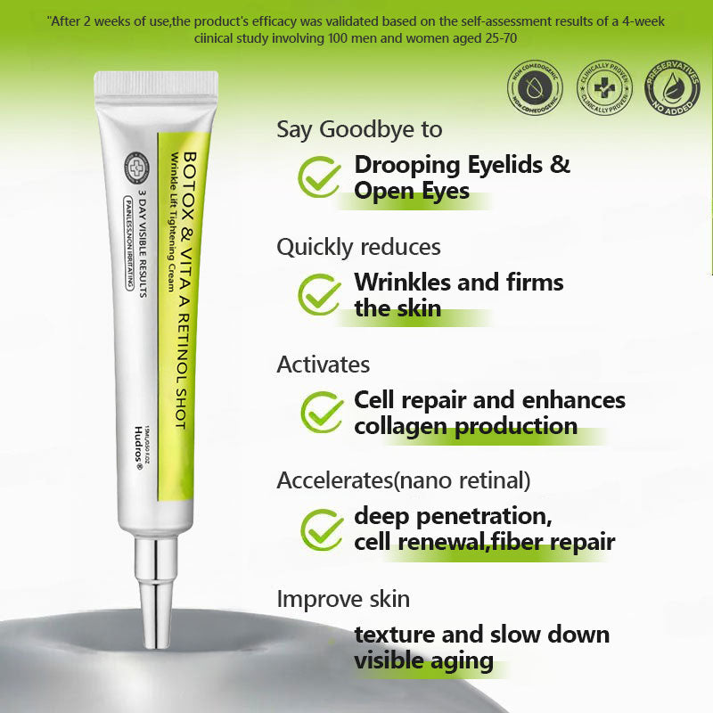 👩🏼‍⚕️ Hudros® Botox & Vita-A Retinol Shot Wrinkle-Lift Tightening cream - Last Day Promotion 70% OFF